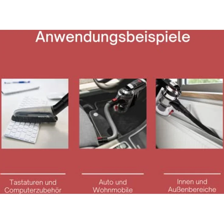 Genius Invictus X9 Handstaubsauger, 35 min Akkubetrieb, Zyklon-Technologie, 180° Drehgelenk, Set 13-tlg. – Bild 6