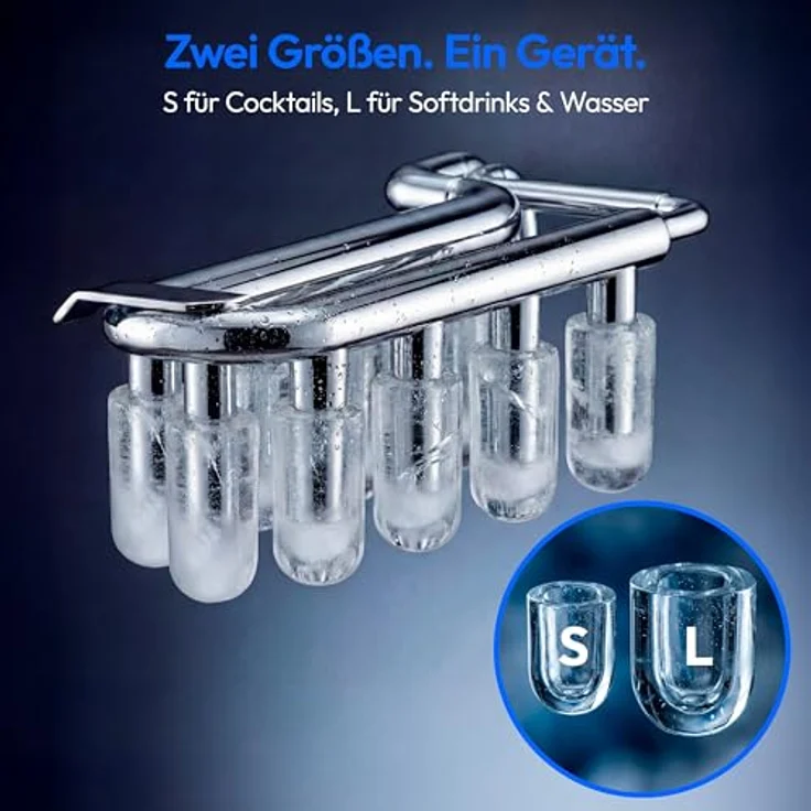 Medion® Elektrischer Eiswürfelbereiter MD 100117, 150 Watt mit 2 Eiswürfelgrößen, selbstreinigend, schwarz – Bild 5