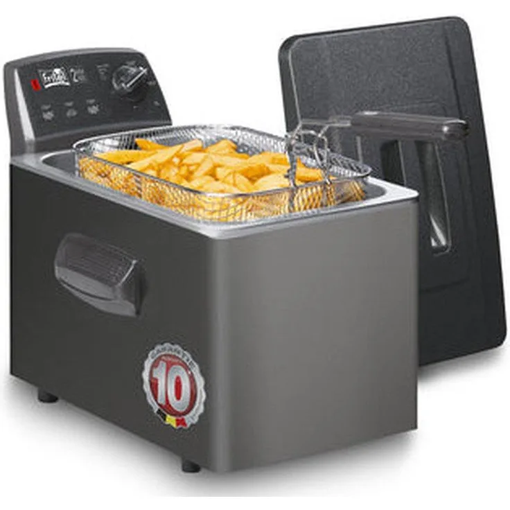 Fritel Turbo SF 4551M, Fritteuse mit 5 l Fassungsvermögen, 190 °C, 3000 W, Cool Touch Handgriff, Anthrazit
