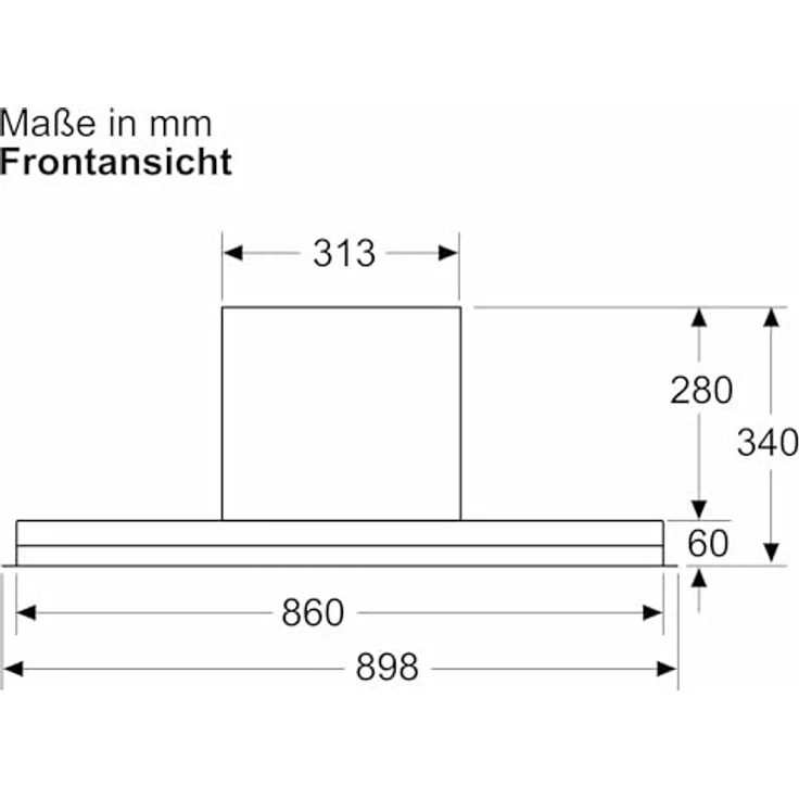 NEFF D95XCC2S0, Integrierte Designhaube 90 cm, Energieeffizienter Kondensatormotor, Dual-Filtersystem, Mattschwarz, Easy Clean, Made in Germany – Bild 4
