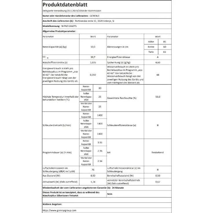Gorenje WPNEI14A2TS, 10 kg Waschmaschine mit ConnectLife, 15 Programmen und Nachlegefunktion, A Energieeffizienzklasse – Bild 7