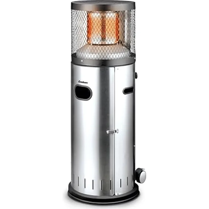 Enders® Terrassenheizer Gas POLO 2.0, Gas-Heizstrahler mit ENDUR Reflektionssystem, stufenlose Regulierung, Transporträder, Umkippsicherung - Schwarz