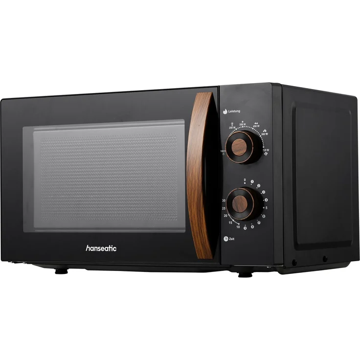 Hanseatic Mikrowelle SMH207WSH-P, schwarz, 20 l, Auftaufunktion, 6 Leistungsstufen, 700 Watt