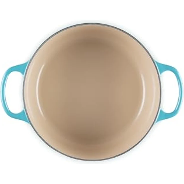 Le Creuset Signature Gusseisen-Bräter mit Deckel, Ø 24 cm, Rund, Für alle Herdarten und Induktion geeignet, Volumen: 4,2 l, Karibik – Bild 3