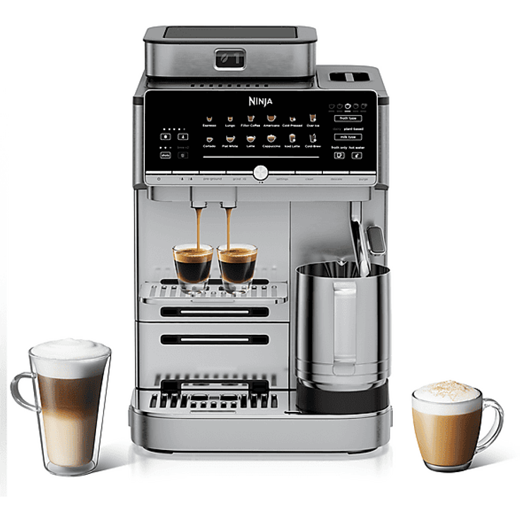NINJA AE1052EU AutoBarista Pro, automatische Espressomaschine mit AutoBarista-Technologie, 13 Getränkeprogrammen, Schwarz/Silber