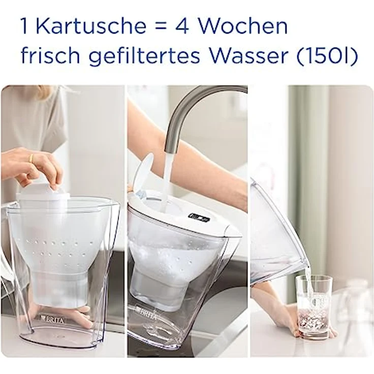 BRITA Wasserfilter-Kanne Marella blau (2,4l) inkl. 3x MAXTRA PRO All-in-1 Kartusche – Filter zur Reduzierung von Kalk, Chlor, Blei, Kupfer & geschmacksstörenden Stoffen im Wasser – Bild 4