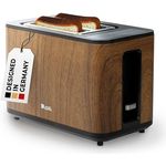 BLACKVAPOR Smart Toaster, digitaler Premium Toaster mit Touchscreen, edler Holzoptik, Doppelschlitzen, 6 Bräunungsstufen, Auftau- und Aufwärmfunktion, Brötchenaufsatz, Unterbrechungsfunktion