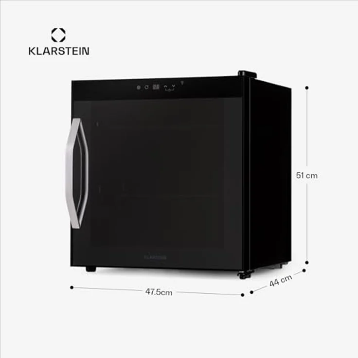Klarstein Coachella 50 Onyx, Getränkekühlschrank mit 47 L, Wifi, 51 cm hoch, 47.5 cm breit, LED-Beleuchtung – Bild 7