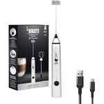 Bialetti Whipper, 3-stufig verstellbar, Doppelquirls, USB-Aufladung, Edelstahl Milchaufschäumer
