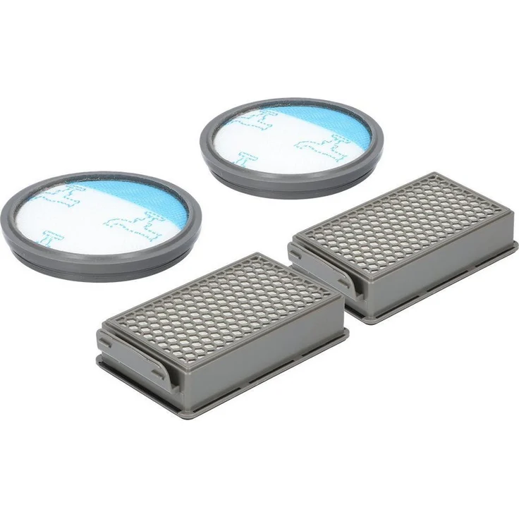 McFilter Filter-Set für Rowenta RO3731EA, 2x Filterkassette & 2x Rundfilter, schwarz/weiß/blau, Alternative für ZR005901