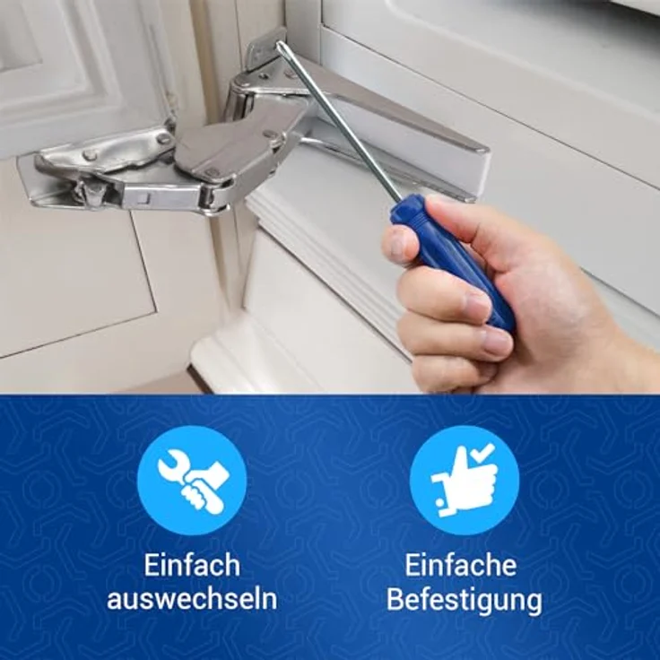 Türscharnierset Scharnier wie Bosch 00481147 oben unten für Kühlschrank Tür 2 Stk – Bild 7