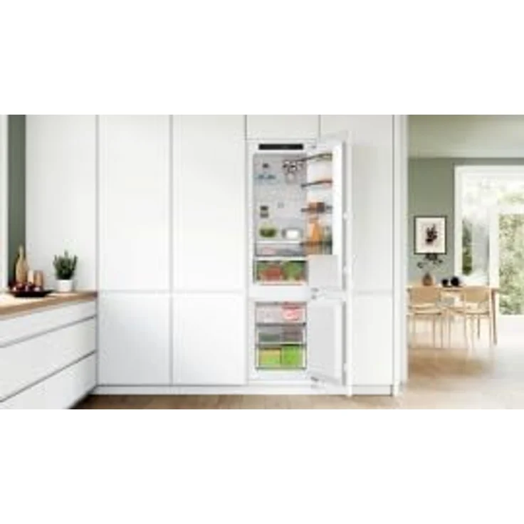 Bosch KIN96VFD0 Serie 4 Einbau-Kühl-Gefrier-Kombination, 194 x 56 cm Nische, 215 L Kühlen + 75 L Gefrieren, 12 Prozent mehr Kühlvolumen, nie wieder abtauen, Hochstabile Türeinsätze – Bild 3