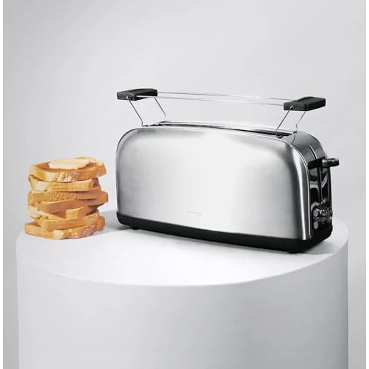 Cecotec Vertikaler Toaster Toastin' time 850 Inox Long, 850W, Breiter Schlitz 3,8 cm, Edelstahl, Automatische Abschaltung, 7 Röststufen, Krümelablage – Bild 3