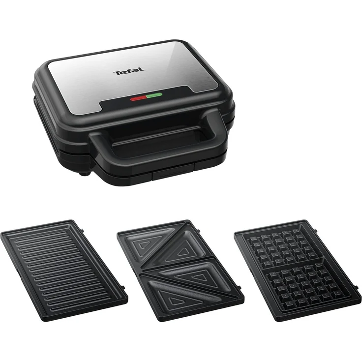 Tefal Sandwichmaker SW383D Ultracompact 3-in-1 Sandwich-Waffel-Panini Kombigerät, 700 W - Ideal für leckere Snacks, sicher und einfach zu bedienen - Preisvergleich – Bild 1