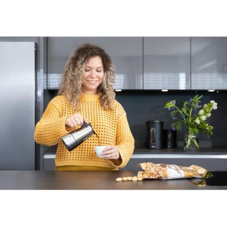 Xavax Espressokocher aus Edelstahl für 4 Tassen, Induktion, 200ml, Schwarz – Bild 6