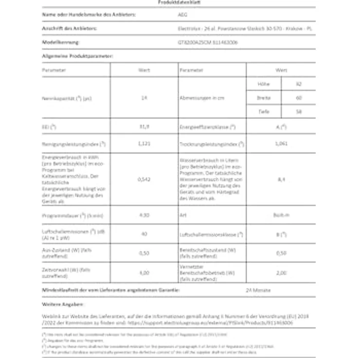 AEG GT8200A2SCM Serie 8000, teilintegrierbarer Geschirrspüler mit 40 dB, SatelliteClean® Pro und EasyFlex Plus Körben – Bild 27