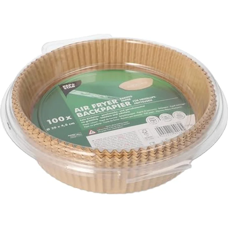 PAPSTAR 100 Backpapiere Ø 20 cm · 4,5 cm braun für Heißluftfritteusen – Bild 2