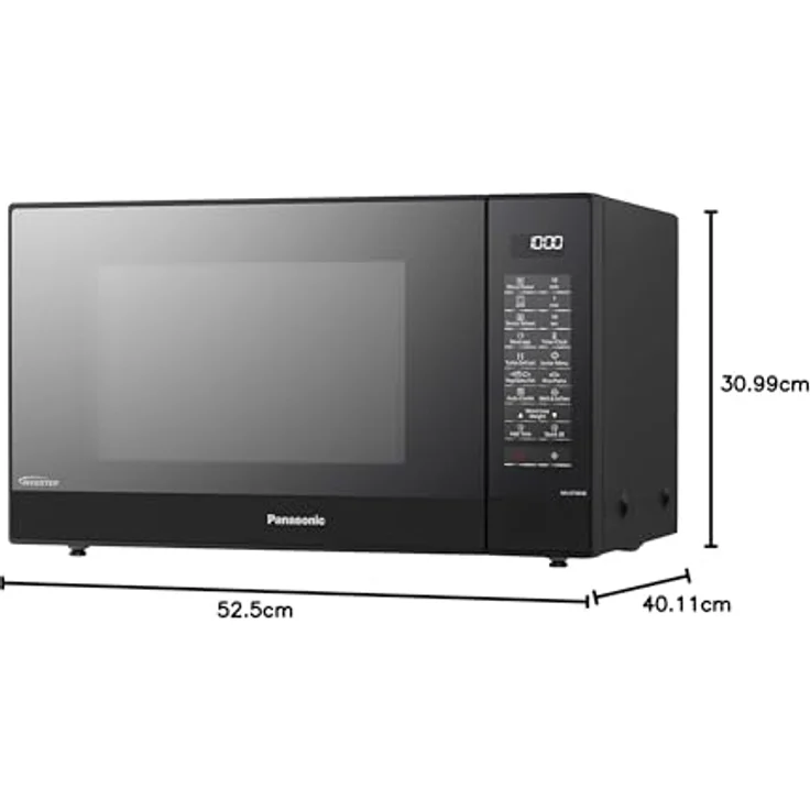 Panasonic NN-GT46KBSUG Kombi-Mikrowelle Inverter mit Grill, Standgerät, 24 Automatikprogramme, Junior Menü, Feuchtigkeitssensor, spiegelnde Oberfläche, 1000 Watt, 31 Liter Garraum, 66 Dezibel, 7 Geschwindigkeiten, Schwarz – Bild 3