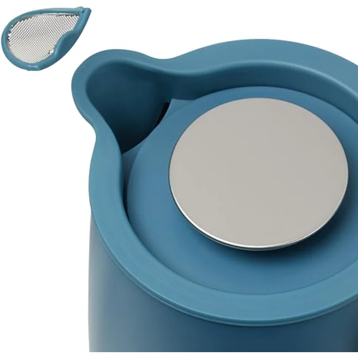 SCHNEIDER Fjord Line Wasserkocher 2200 Watt, Teekocher aus Edelstahl mit 1,7 Liter Fassungsvermögen, Wasserstandsanzeige, Abschaltautomatik, 360° Basisstation, Soft-Touch-Finish, petrol blau – Bild 3