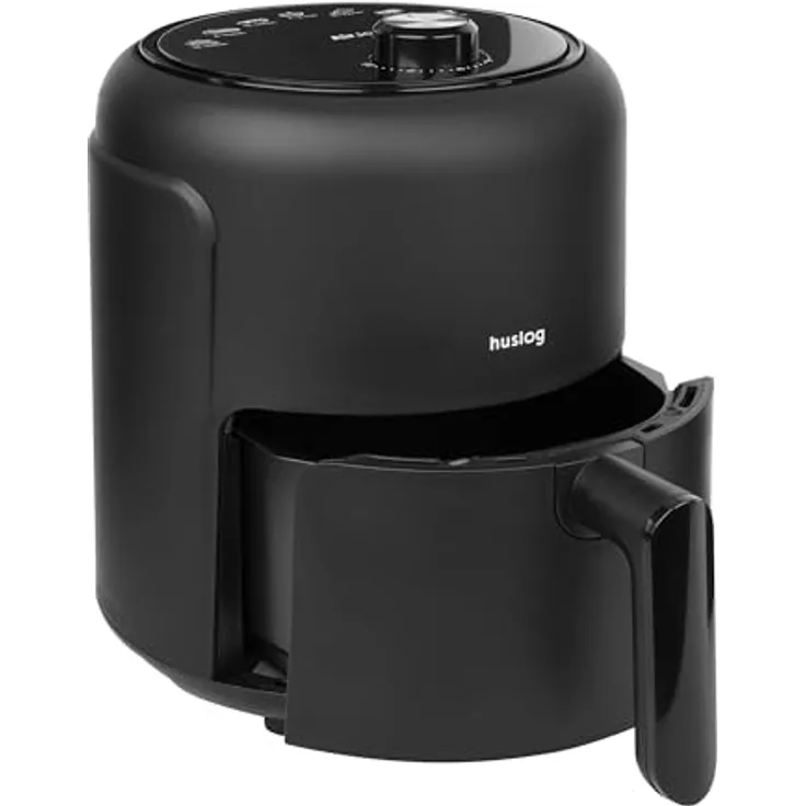 Huslog Heißluftfritteuse HUS1059, 2,3 l, 1000 W, mit Timer, schwarz, fettfreies Frittieren