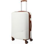 Travelite 4-Rad Hartschalenkoffer mittelgroß 65 Liter, Gepäck Serie Bali: ABS Hartschalen Trolley mit TSA Kombinationsschloss, 67 cm, Cognac (Weiß)
