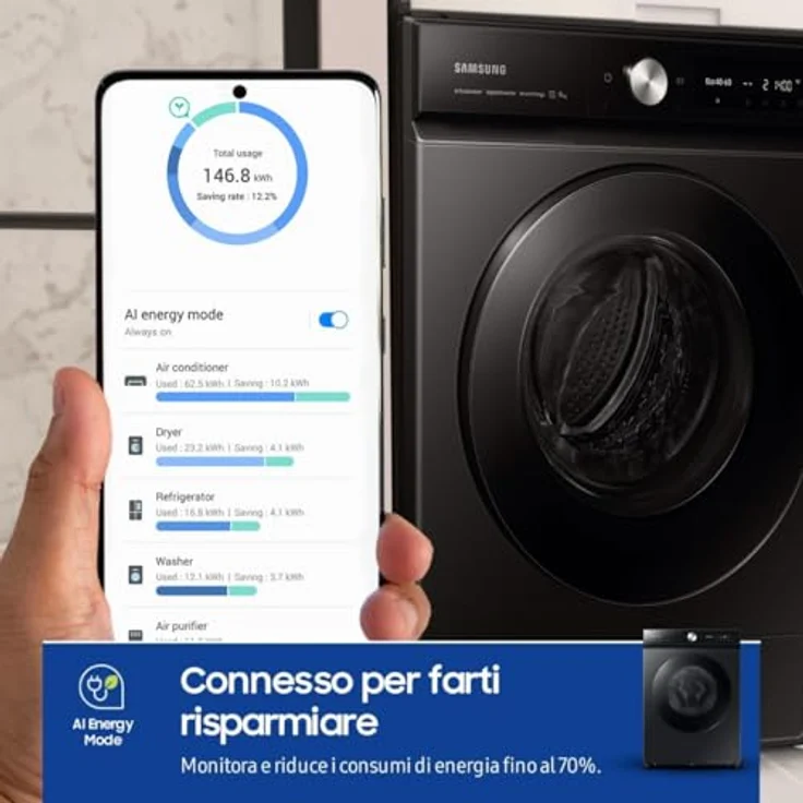 Samsung Bespoke Waschmaschine, freistehend, 11 kg, AI Control, QuickDrive, Dampfreinigung, Frontlader, A-40 % – Bild 3