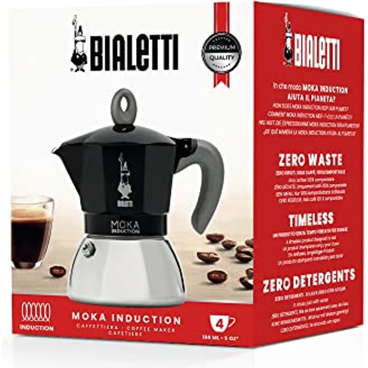 Bialetti New Moka Induction 4 Tassen Schwarz – Bild 2
