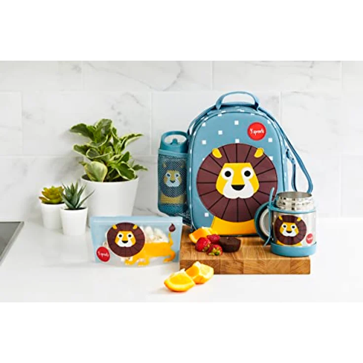 3 Sprouts Lunch Tasche, isolierte Lunchbox in Blau mit verstellbarem Gurt, phthalat- und BPA-frei, 25.4 x 9.5 x 20 cm – Bild 5