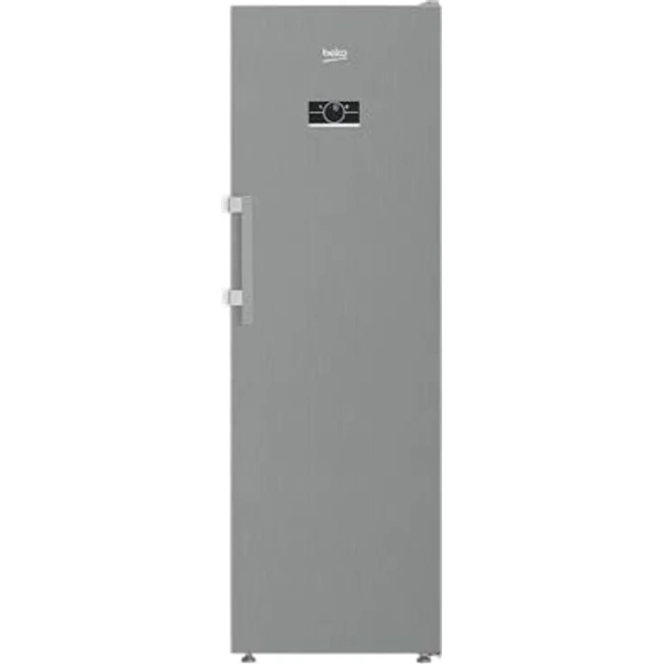 Beko B7RFNE315XP Gefrierschrank, 286 l Nettovolumen, No Frost, Schnellgefrierfunktion, Multifunktionsdisplay, 5 Gefrierschubladen + 3 Fächer, Edelstahl-Look – Bild 1