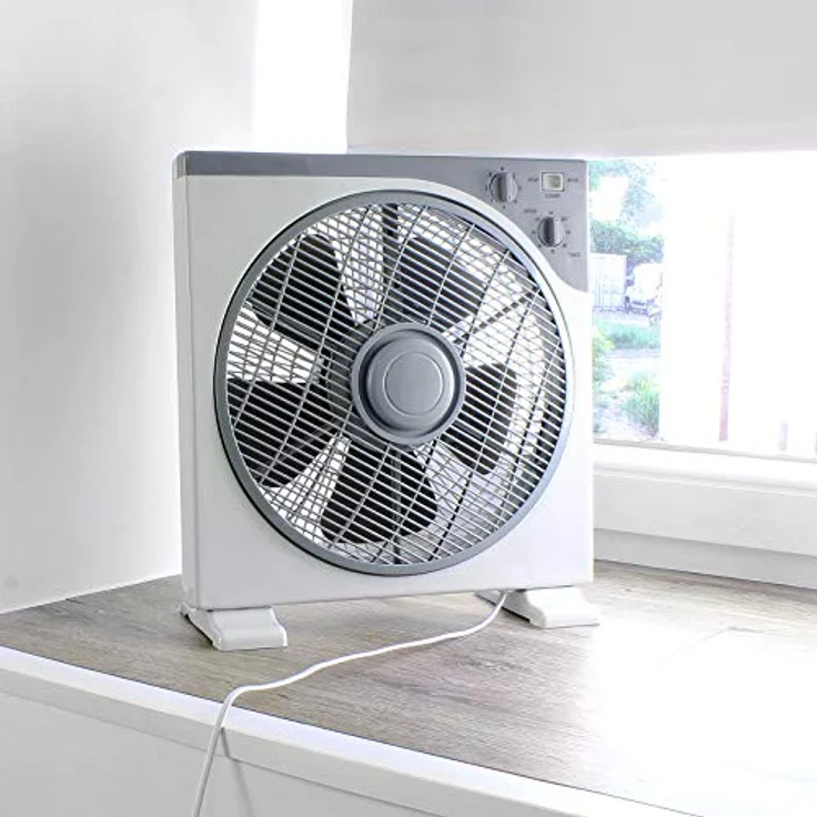 EAXUS Tischventilator Boxventilator - Kraftvoller 40W Fan für Tisch & Boden, Grau, mit Timer, Oszillationsfunktion, 3 Geschwindigkeitsstufen – Bild 7
