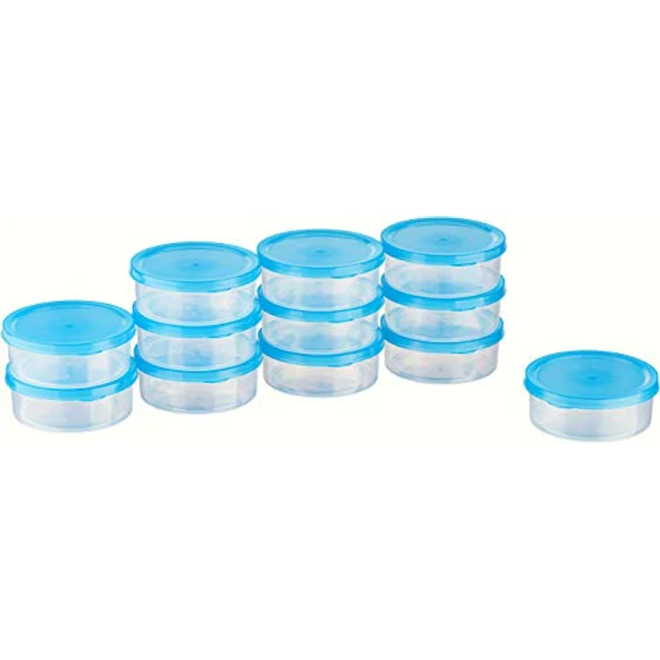 MiraHome Gefrierdosen Set 12x0,2L, Durchsichtig Blau, luftdichte Vorratsdosen für Lebensmittel, BPA-frei, perfekt für Küche und Gefrierfach – Bild 1