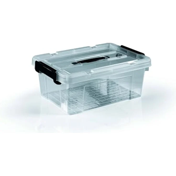 EASYmaxx Aufbewahrungsbox mit Deckel 4er-Set | Sicherer Klick-Verschluss | Transparenter Organizer - Vorratsdosen [BPA-frei] – Bild 4
