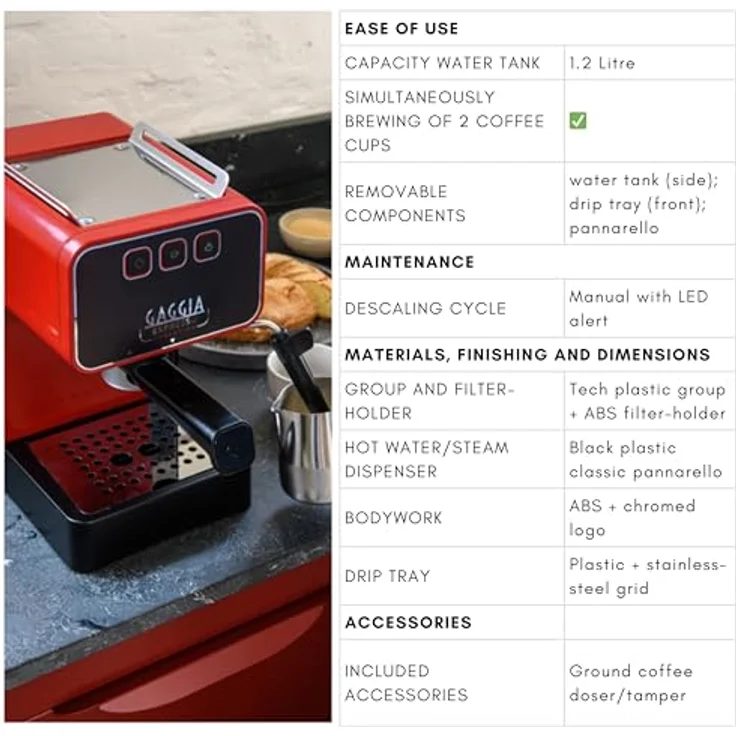 Gaggia Espressomaschine Gaggia Espresso Evolution Red EG2115/03, 1900 Watt, 15 Bar Pumpendruck - Preisvergleich – Bild 4