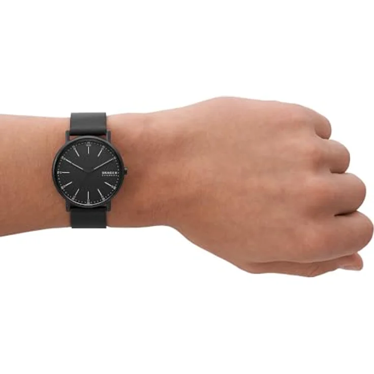 Skagen Herrenuhr Signatur Quartz/3 Zeigerwerk 40 mm Gehäusegröße mit Lederarmband SKW6902 – Bild 2