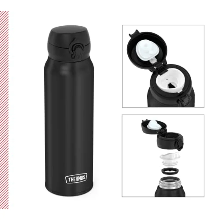 THERMOS 4035.232.075 Thermosflasche Ultralight, Edelstahl Mat Black 0,75 l, extrem leicht, nur 275 g, 10 Stunden heiß, 20 Stunden kalt – Bild 2