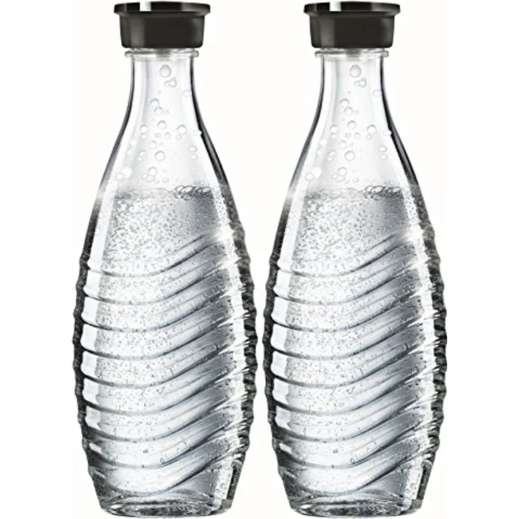 SodaStream Crystal 3.0 Wassersprudler mit 1x Quick-Connect CO2-Zylinder und 2X Glaskaraffen, Silber, Schwarz, Titan, 45 cm – Bild 3