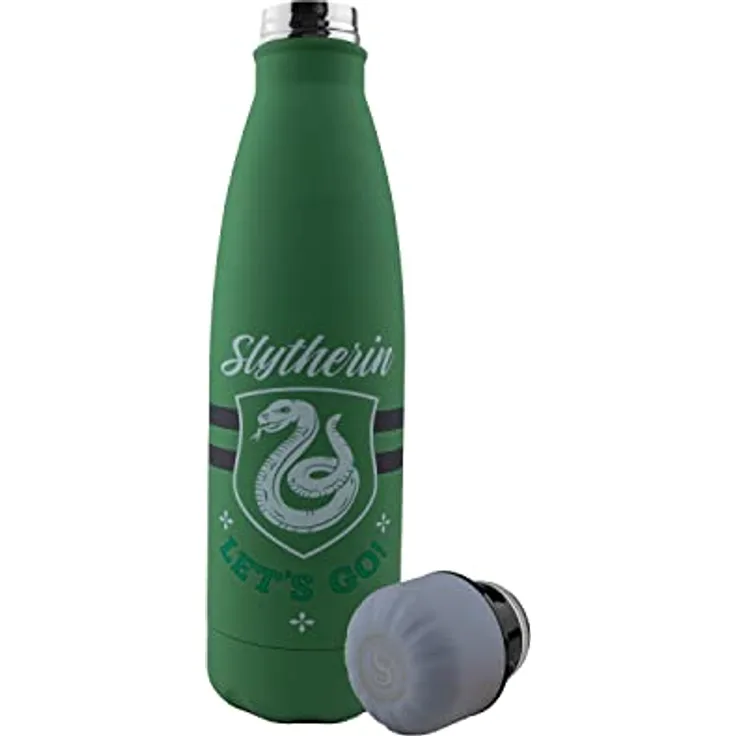 Cinereplicas Harry Potter Let's Go Thermosflasche, 500 ml, Edelstahl, Slytherin Grün, offizielles Lizenzprodukt