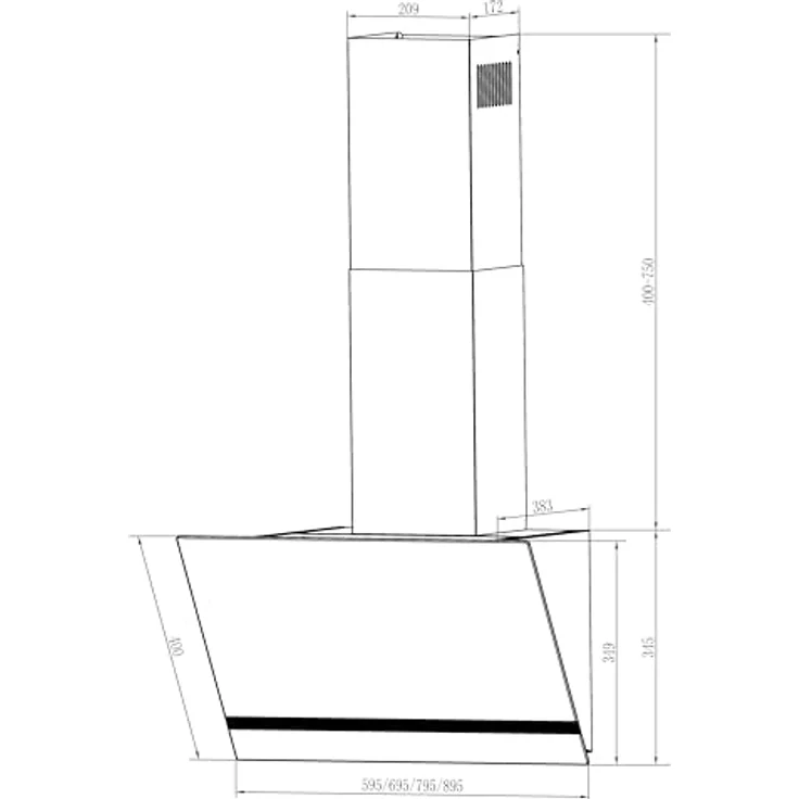 Respekta Schräghaube Hera CH24160W-20, 60 cm Dunstabzugshaube in Weiß, Energieeffizienzklasse A++, mit Brushless Motor, 9 Leistungsstufen, Touch Control und LED-Beleuchtung, Abluft- und Umluftbetrieb – Bild 4