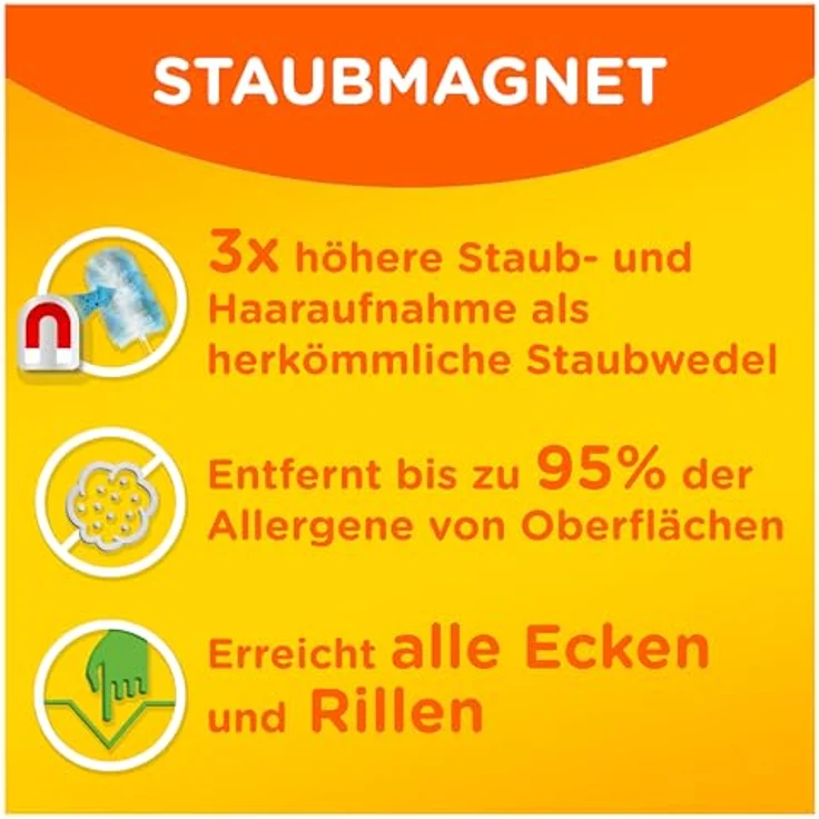 Swiffer Staubmagnet Tücher Nachfüllpackung, 5er Pack (5 x 5 Stück) - Preisvergleich – Bild 6