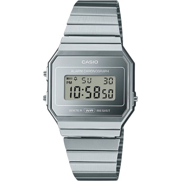Casio Armbanduhr A700WEV-7AEF, Digitaluhr mit 32.80 mm Display, silber