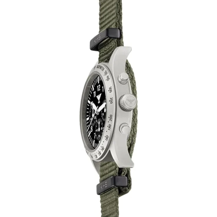 KHS Platoon Steel Solar Chronograph KHS.PLASSC.NSGO mit Natoband Steingrau-Oliv, wasserdicht bis 10 Bar, Solar-Quarzuhrwerk – Bild 4