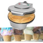 Hörnchen Waffeleisen für Eiswaffeln - Eiswaffeleisen 1200 Watt - Hörncheneisen für Hauchdünne Waffeln - Hörnchenautomat mit Kegel inkl Pflegetuch - Backfläche 18 cm
