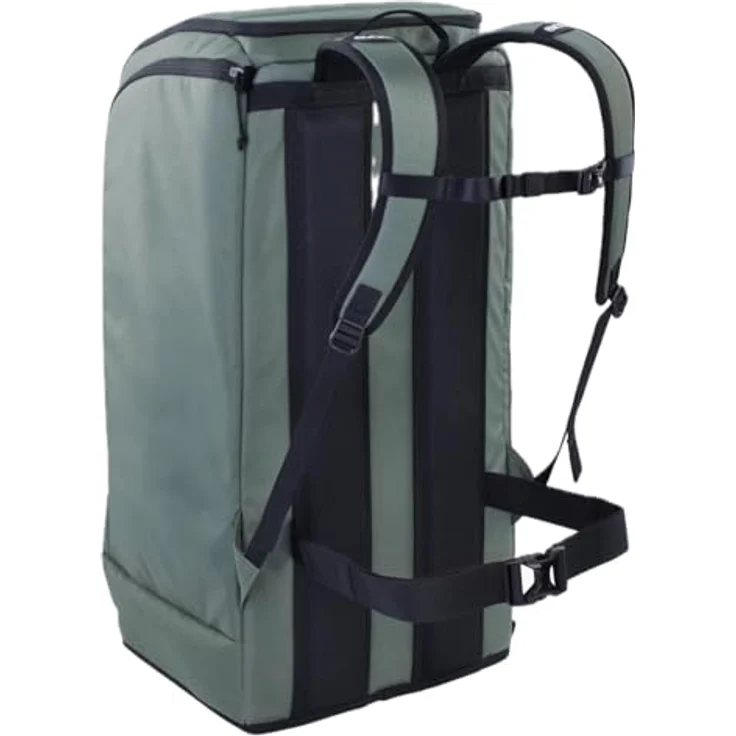 Evoc Materialtasche 90L Gear Rucksack, Trekkingrucksack mit gepolsterten Schultergurten und seitlichem Stiefelfach, Dark Olive – Bild 2