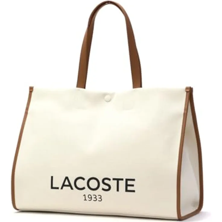 Lacoste Heritage Canvas Shopper Tasche, 100% Baumwolle, 40 cm x 18 cm x 29.5 cm, beige