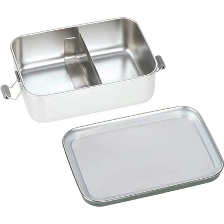 LÄSSIG Lunchbox Brotdose Edelstahl Solid Bold, geruchs- und geschmacksneutral, 290g, dark olive – Bild 3