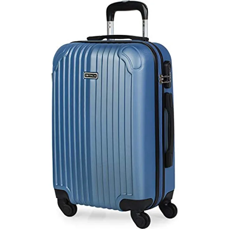 ITACA - Koffer Klein Handgepäck - Handgepäck Koffer 4 Rollen - Koffer Handgepäck 55x40x20 Leicht und Robust - Reisekoffer Klein aus Hochwertigen Materialien T71550, Saphirblau