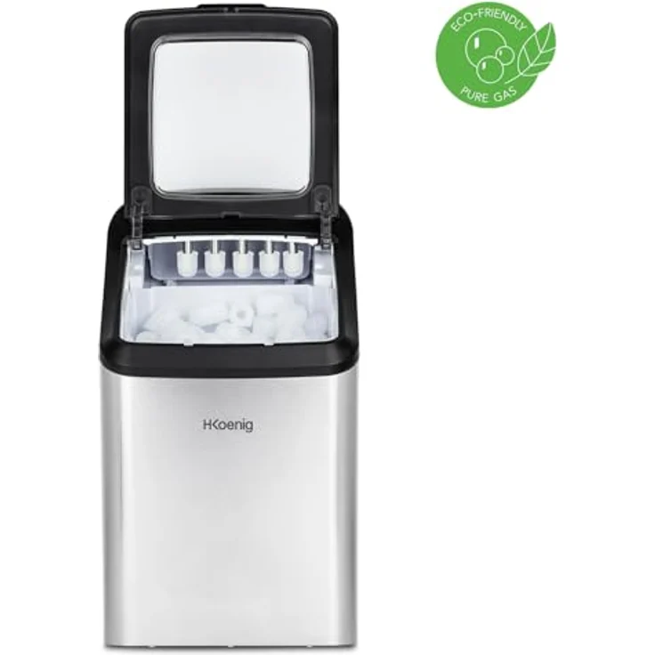 H.Koenig Eiswürfelmaschine KBP40 Edelstahl, 145W, edelstahl, schwarz – Bild 3
