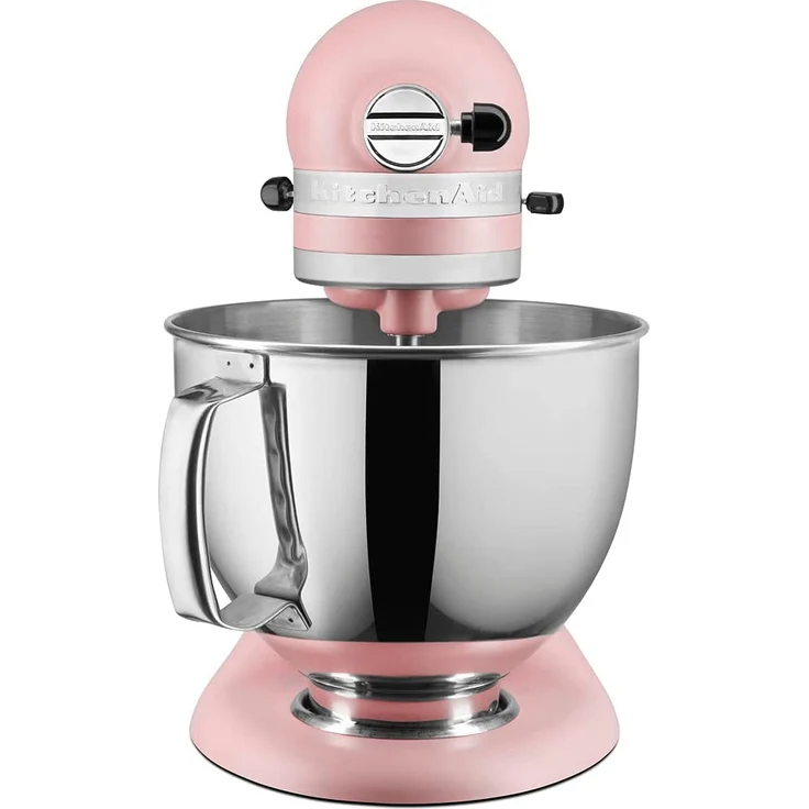 KitchenAid Artisan 5KSM175PSEDR Küchenmaschine mit Direktantrieb 300W, 4,8 L Edelstahlschüssel, inkl. 3 L polierte Schüssel, Spritzschutz, 10 Geschwindigkeiten, dried rosa, altrosa, Serie: 5KSM175PS – Bild 2