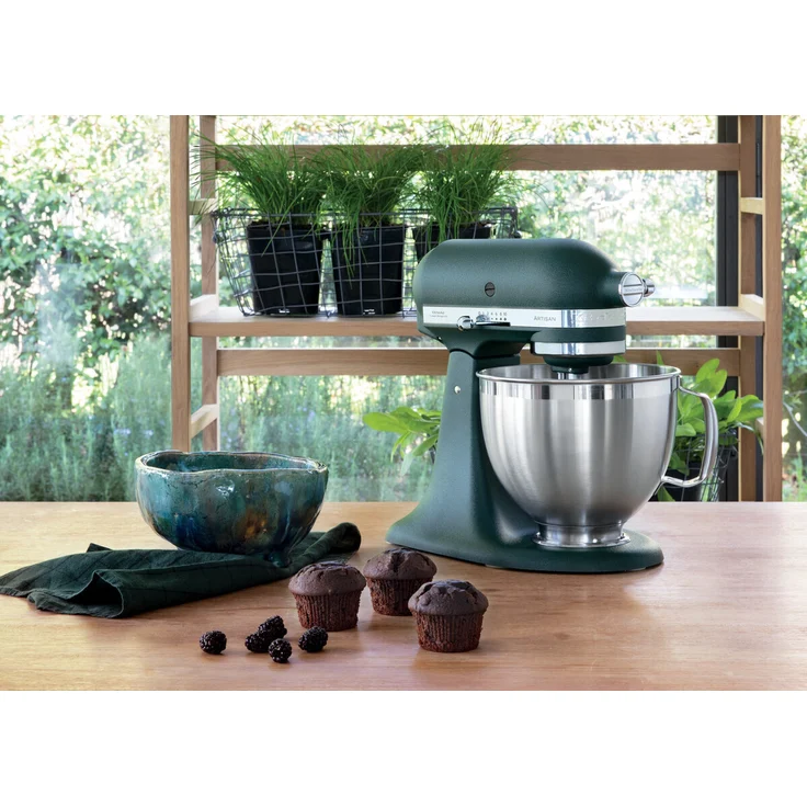 Kitchenaid 5KSM185PSEPP Küchenmaschine mit Direktantrieb, 300W, 4,8L Schüssel, inkl. 3 L polierte Schüssel, Spritzschutz, Zinkdruckguss, pebbled palm, Serie: 5KSM185PS – Bild 4