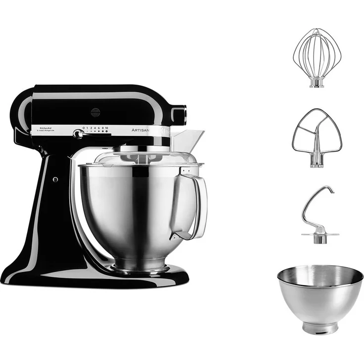 KitchenAid 5KSM185PSEOB Küchenmaschine mit Direktantrieb, 300W, 4,8L Edelstahlschüssel, onyx schwarz, Serie: 5KSM185PS – Bild 3